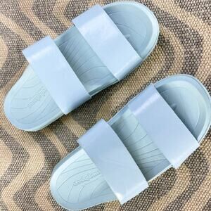 Cool Planet by Steve Madden Libraa Sandals Sz 7.5 Light Blue Slides Eco Friendly